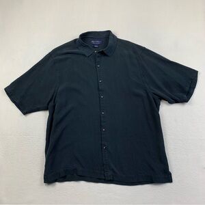 Byron Nelson Eleven Straight Shirt Men Large Button Front Spread Collar All Silk